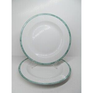 Wolfgang Puck Bistro Spago Set Of 2 Green 11" Dinner Plates VGC